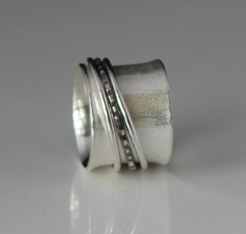 sterling silver spinner rings - brushed