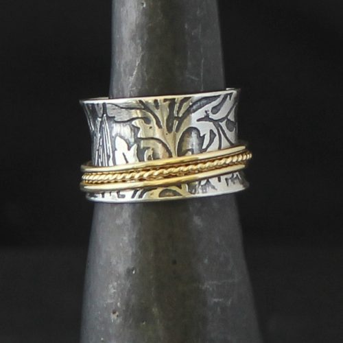 Gold Spinner Rings - 18ct Etched and Personalised
