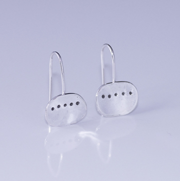 Sterling silver earrings with line dots