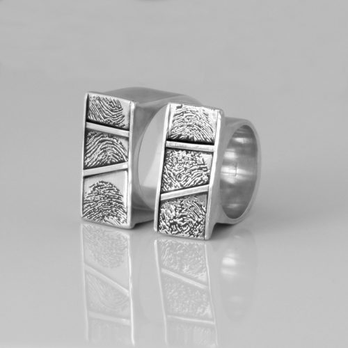 Fingerprint Rings in Sterling Silver- Custom Made and Designed